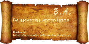 Benyovszky Antonietta névjegykártya